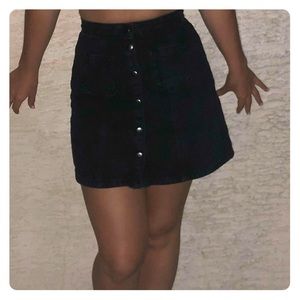 BDG Black urban button up skirt